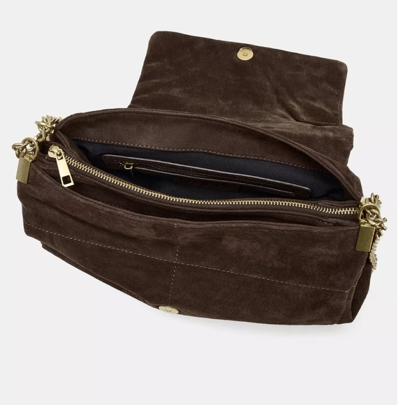 Zara leather chocolate brown leather shoulder bag purse - Picture 8 of 14